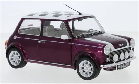 Miniature Mini Cooper 1/18 Solido 1.3i Sport Pack metallise lila/Décorer 1997 - Voiture ...