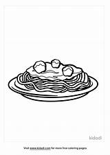 Spaghetti Coloring Page sketch template