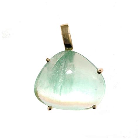 Unique Prehnite Pendant in 14KT Yellow Gold • Jewelry by ECI Inc