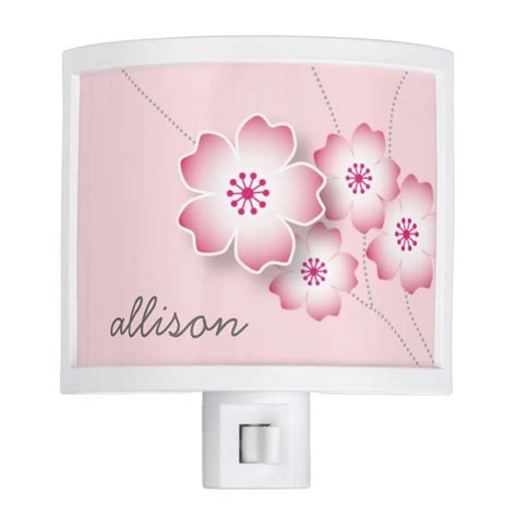 Pink Cherry Blossoms Night Light | Zazzle | Pink night lights, Night ...