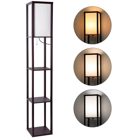 "AVV 64"" Tall Storage Shelf Floor Lamp for Living Room, Bedroom ...