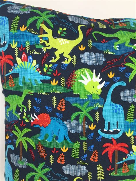 Blue Dinosaur Reading Pillow Colorful Dinosaurs Quilted - Etsy