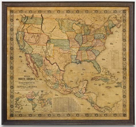 Large scale wall map by Monk from 1854. Framed with Museum Acrylic for ...