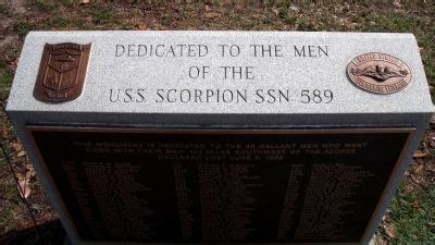 U.S.S. Scorpion SSN 589 Historical Marker