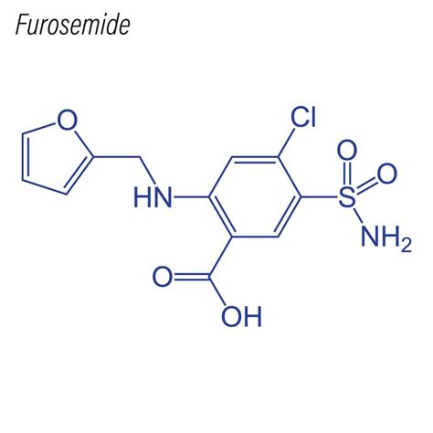 Vector Skeletal formula of Furosemide. Drug chemical molecule. 6473320 Vector Art at Vecteezy