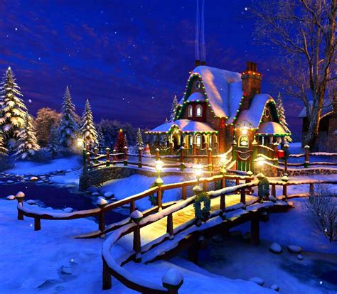 Christmas Houses Desktop Wallpapers - Top Free Christmas Houses Desktop Backgrounds ...