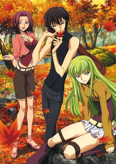 Two female and male anime characters illustration, Code Geass, C.C., Lamperouge Lelouch, Kallen ...