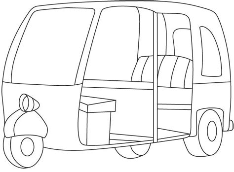 Auto Rickshaw Coloring Page | Download Free Auto Rickshaw Coloring Page for kids | Best Coloring ...