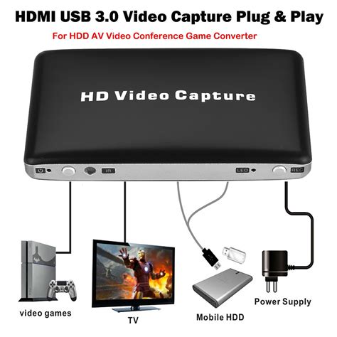 1080P HDMI USB 3.0 Video Capture Card Plug and Play for HDD AV Video Game Converter