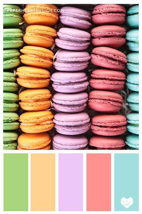 MARVELOUS MACARONS Pastel rainbow macarons anyone? HEX CODES: #a7d479 # ...