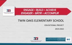 TWIN OAKS ELEMENTARY SCHOOL - EDUCATIONAL PROJECT 2019-2022