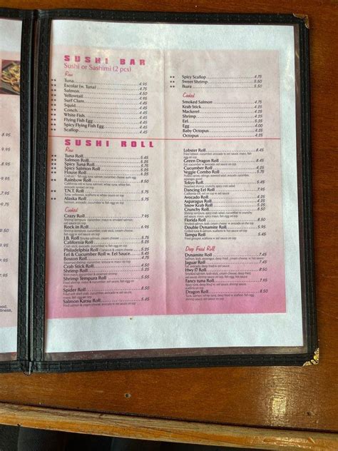 Menu at Fancy Q Sushi Bar and Grill, Brunswick