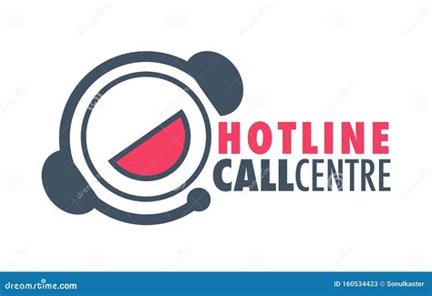 Hotline Call Center. Customer Service Staff In Headset Work On Computer ...