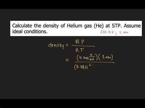 What Is the Density of Helium at Stp