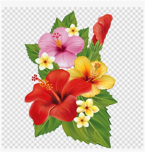 Download Tropical Flowers Border Png Clipart Clip Art - Clipart Of Flowers - Free Transparent ...