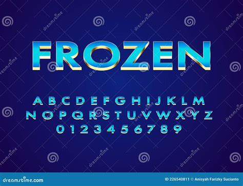 Modern Icy Look Text Style Effect, Custom Font Alphabet and Number with Metallic Look Stock ...