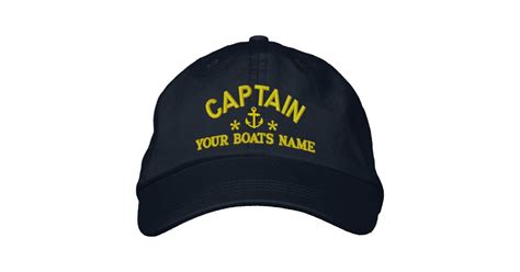 Custom sailing boat captains embroidered baseball cap | Zazzle