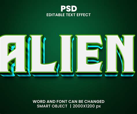 ArtStation - Alien PSD fully editable text effect. Layer style PSD ...