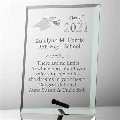 Personalized Glass Graduation Plaque