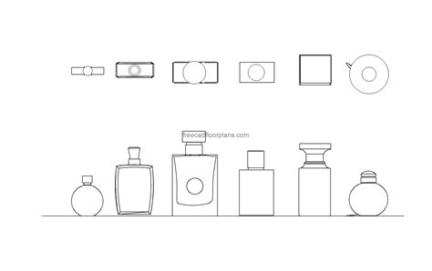 Perfume Bottles - Free CAD Drawings