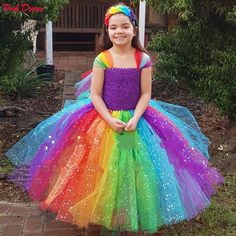 Aliexpress.com : Buy POSH DREAM Sparkly Unicorn Kids Girls Inspired Dress Rainbow Tutu Dresses ...