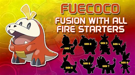 FUECOCO FUSION WITH ALL FIRE STARTERS | #pokemon #fuecoco # ...