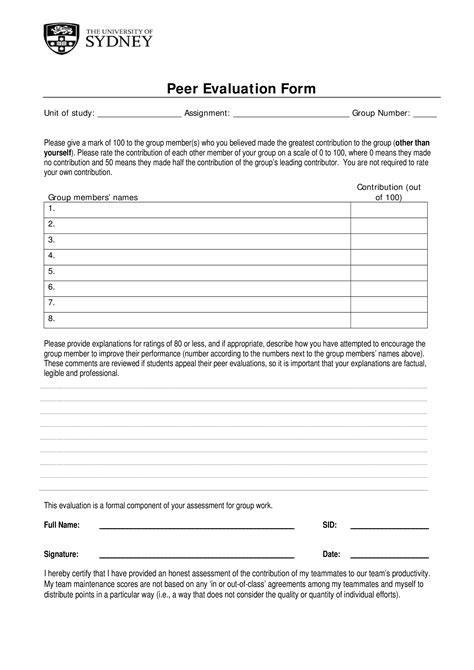 Peer Evaluation Assessment Form - How to create a Peer Evaluation Assessment Form? Download this ...