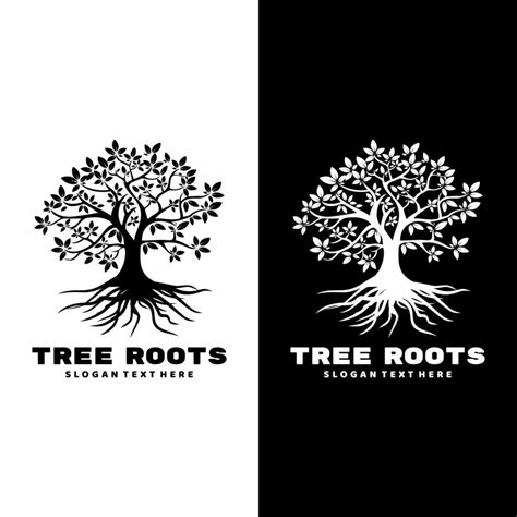 tree roots logo design icon vector 11124161 Vector Art at Vecteezy