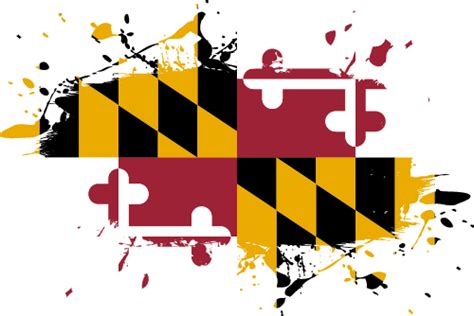 Printable State Flag of Maryland - Ink Splat | Vector Country Flags of ...