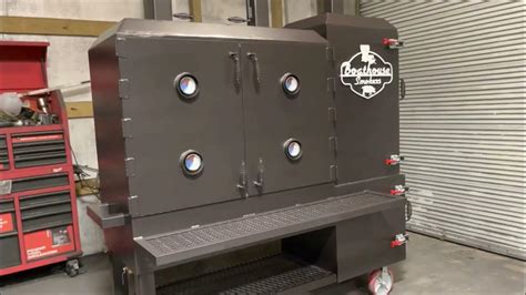 Boathouse Smokers 48"x24" Four Rack Reverse Flow Smoker with Warming Cabinet. - YouTube