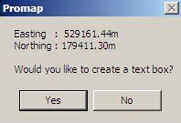 To obtain an Easting and Northing for a point on the map