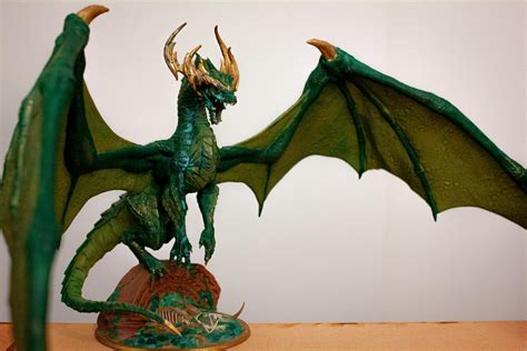 Raishan the Diseased Deceiver, Ancient Green Dragon. 3D printer and painted by me. Model by Lord ...