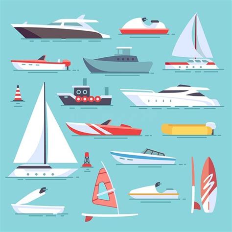 Types of Boats - GadgTecs | Boat drawing, Boat vector, Boat illustration