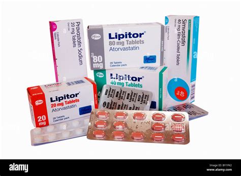 A collection of different types of statin (statins) medication for the ...