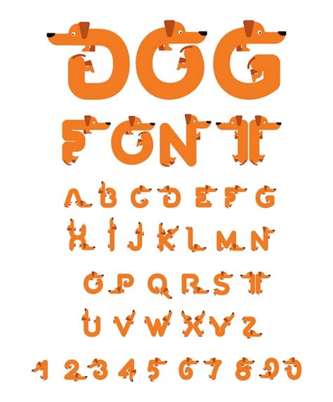 Premium Vector | Dog font. dachshund alphabet. lettering home animal ...