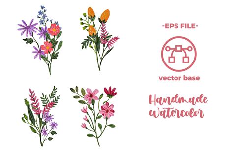 Watercolor Flower Bouquet Clip Art Graphic by ian_2201 · Creative Fabrica