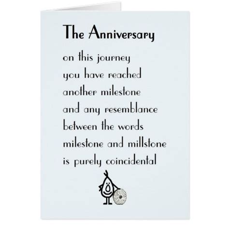 The Anniversary – A funny Anniversary Poem Card | Zazzle