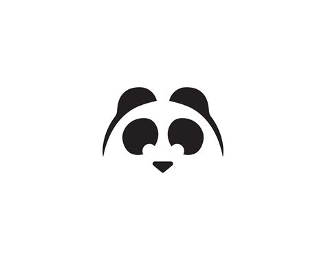 panda logo black and white head 599203 Vector Art at Vecteezy