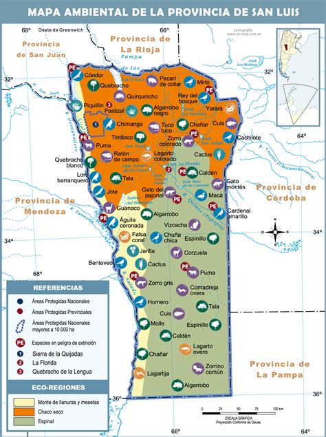 Environmental map of the Province of San Luis, Argentina | Gifex