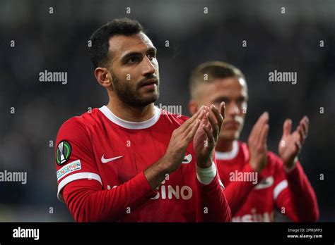 BRUSSELS - Vangelis Pavlidis of AZ Alkmaar disappointed after the UEFA Conference League quarter ...