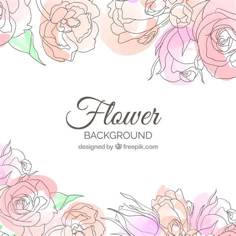 Free Vector | Flowers background in watercolor style