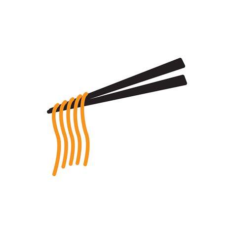 chopsticks with noodle simple food logo vector icon illustration design ...