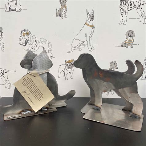 Purchase Steel Pup Bookends | FETCH a Cure