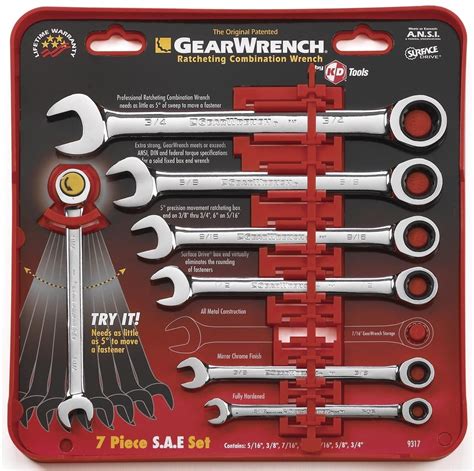 Gearwrench 9317 SAE Ratcheting Wrench Set, 7 Piece — LIfe and Home