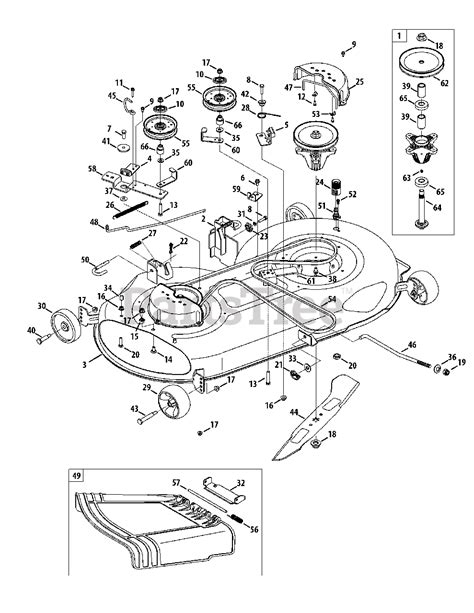 Cub Cadet LTX 1045 (13WX93AT010) - Cub Cadet 46" Lawn Tractor (2014) Mower Deck 46-Inch Parts ...