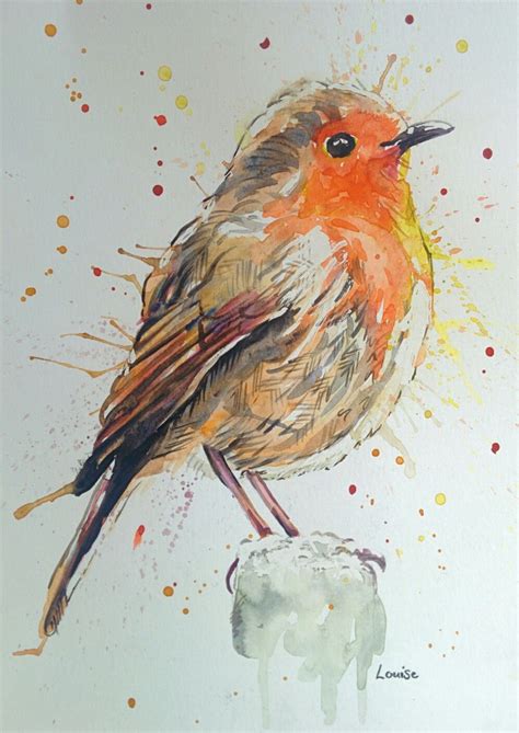 Watercolour Robin | Watercolor art lessons, Watercolor bird, Art painting