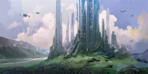 Castle Sci-Fi by Aleksei-Liakh.deviantart.com on @DeviantArt | City painting, Sci fi city ...