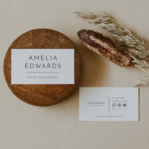 Business Card Template Minimalist Business Cards Modern Chic - Etsy