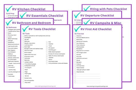 Free Printable Rv Setup Checklist - Printable Templates Free