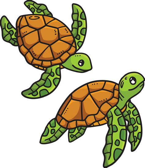 Baby Turtle Cartoon Colored Clipart Illustration 23851359 Vector Art at ...